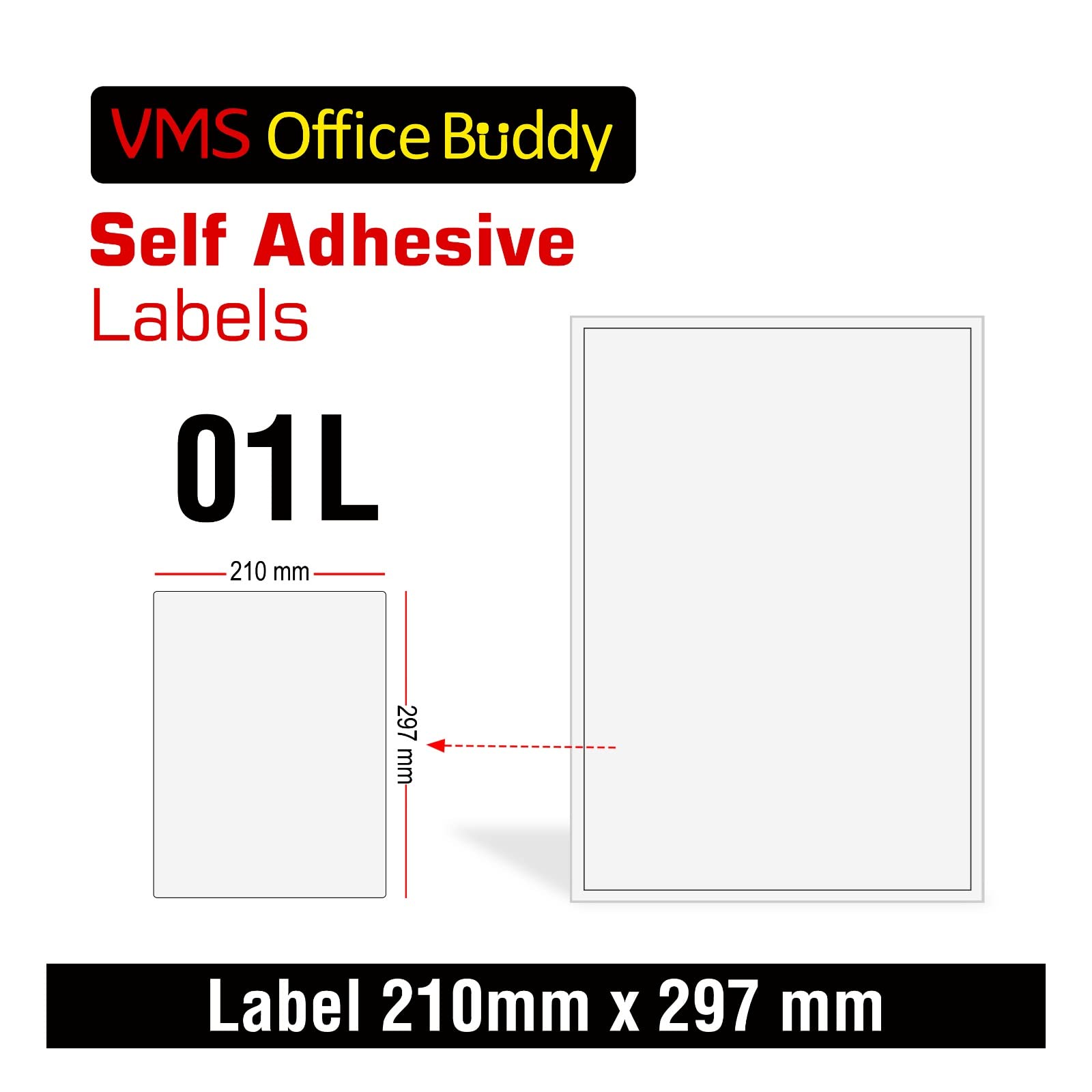 VMS Professional A4 Size Paper Labels for Laser, Inkjet & Copiers